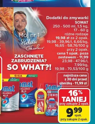 Środek do czyszczenia zmywarki Somat promocja w Carrefour