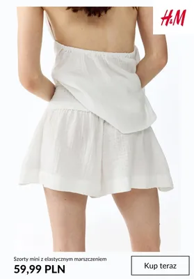 Szorty mini z elastycznym marszczeniem H&M promocja w H&M