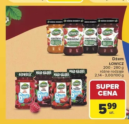 Dżem truskawkowy niskokaloryczny Łowicz promocja w Carrefour
