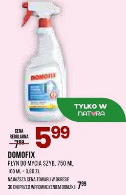 Płyn do mycia szyb Domofix promocja w Drogerie Natura