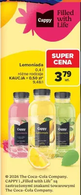 Lemoniada różne rodzaje Cappy promocja w Carrefour
