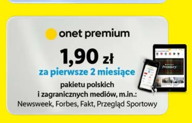 Subskrypcja Onet Premium promocja w Lidl