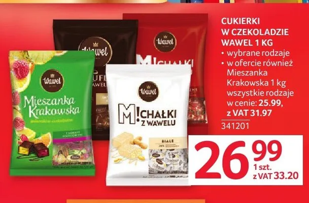 Cukierki w czekoladzie Wawel promocja w Selgros