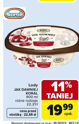 Lody Jak Dawniej Koral promocja w Carrefour Market
