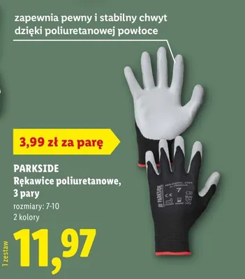 Rękawice poliuretanowe, 3 pary promocja w Lidl