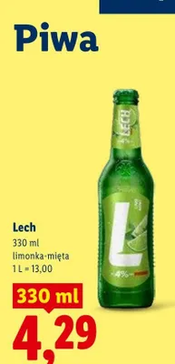 Piwo Lech limonka-mięta promocja w Lidl