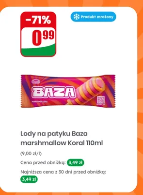 Lody na patyku Koral Baza Marshmallow promocja w Dino