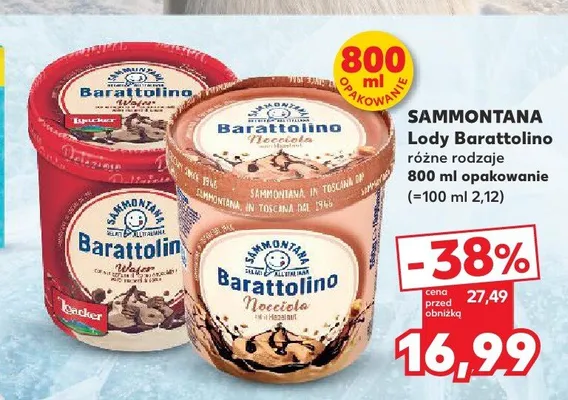 Lody Barattolino Nocciola Sammontana promocja w Kaufland