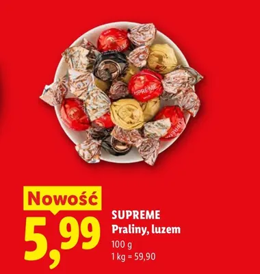 Praliny luzem Supreme promocja w Lidl