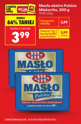 Masło ekstra polskie Mlekovita promocja w Biedronka