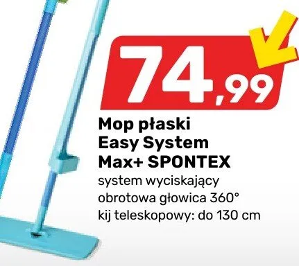 Mop płaski Easy System Max+ Spontex promocja w Bricomarche