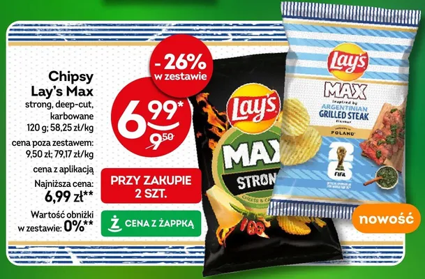 Chipsy Lay's Max deep-cut promocja w Żabka