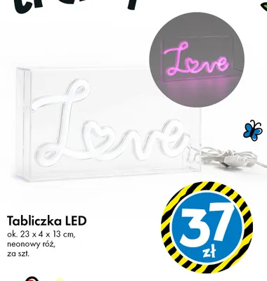Tabliczka LED Love promocja w Tedi