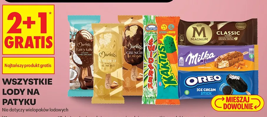 Lody na patyku promocja w Biedronka