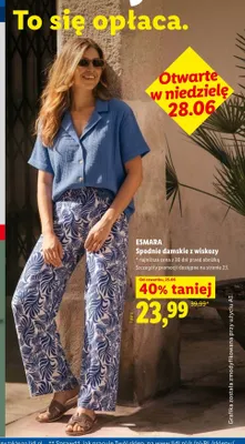 Spodnie damskie z wiskozy Esmara promocja w Lidl