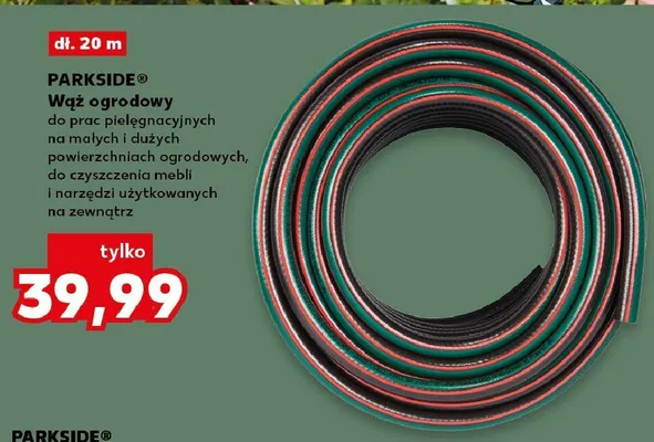 Wąż ogrodowy PARKSIDE 20 m promocja w Kaufland