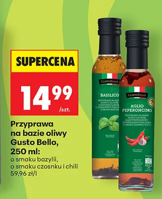 Przyprawa na bazie oliwy o smaku bazylii Gusto Bello promocja w Biedronka