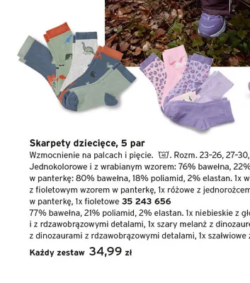 Skarpety dziecięce 5-pak promocja w Tchibo