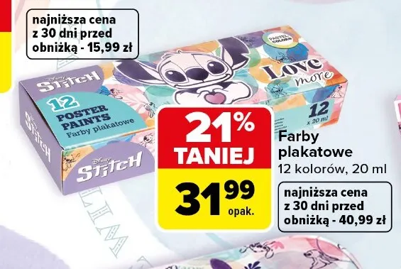 Farby plakatowe CoolPack 12 kolorów promocja w Carrefour