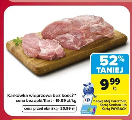 Karkówka wieprzowa bez kości promocja w Carrefour
