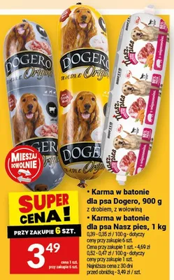 Karma w batonie dla psa Dogero z drobiem promocja w Twój Market