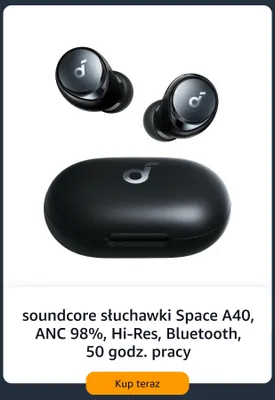 Słuchawki Soundcore Space A40 promocja w Amazon