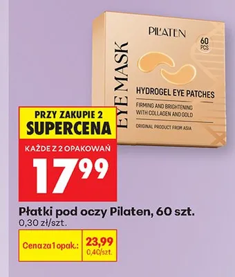 Płatki pod oczy Pilaten 60-pak promocja w Biedronka