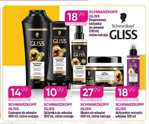 Ekspresowa odżywka do włosów Schwarzkopf Gliss promocja w Drogerie Koliber