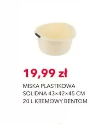 Miska plastikowa solidna Bentom 20 l promocja w Nela