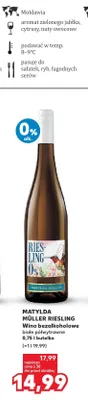 Wino bezalkoholowe MATYLDA MÜLLER RIESLING białe półwytrawne promocja w Kaufland