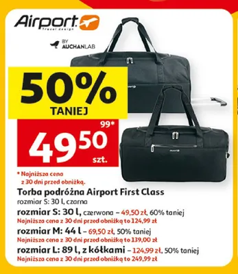Torba podróżna Airport First Class rozmiar M 44 l promocja w Auchan
