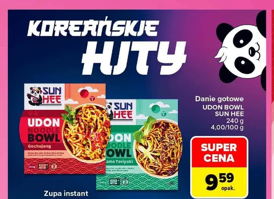 Danie gotowe Udon Bowl Sesame Teriyaki Sun Hee promocja w Carrefour