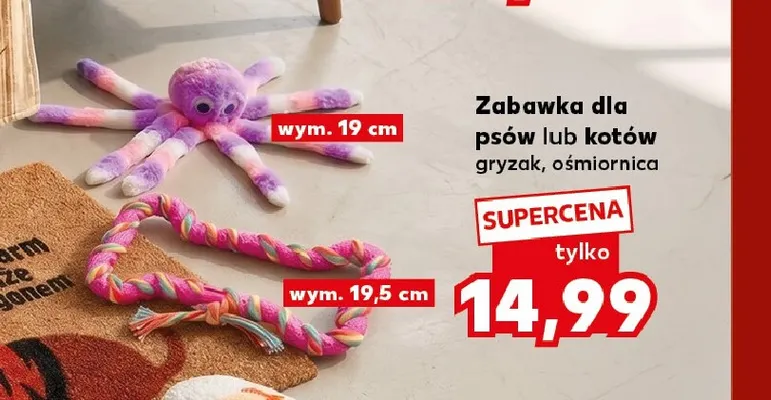 Zabawka dla psów lub kotów ośmiornica 19 cm promocja w Kaufland