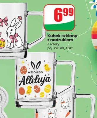 Kubek szklany z nadrukiem 3 wzory promocja w Dino