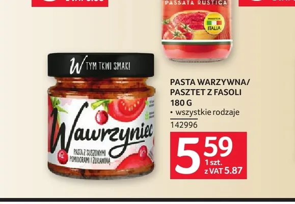 Pasta warzywna z suszonymi pomidorami i żurawiną Wawrzyniec promocja w Selgros