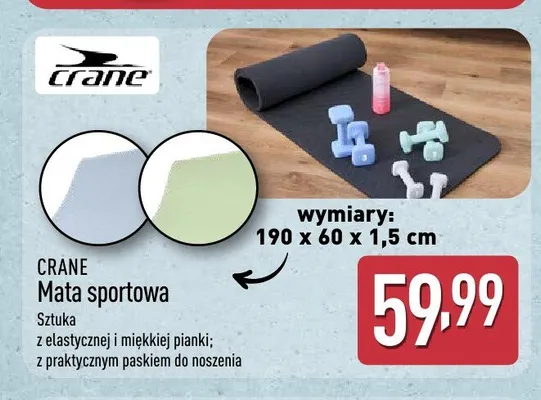 Mata sportowa Crane promocja w Aldi