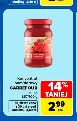 Koncentrat pomidorowy Carrefour Extra promocja w Carrefour Market