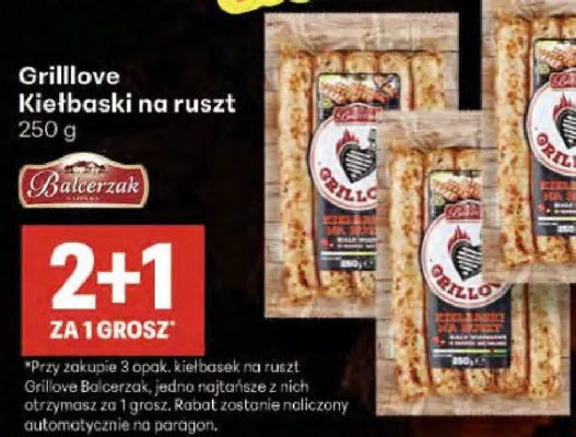 Kiełbaski Grilllove na ruszt promocja w Delikatesy Centrum