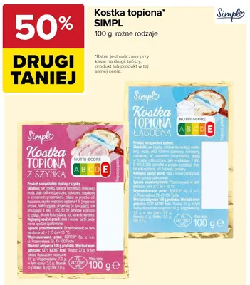 Kostka topiona z szynką Simpl promocja w Carrefour