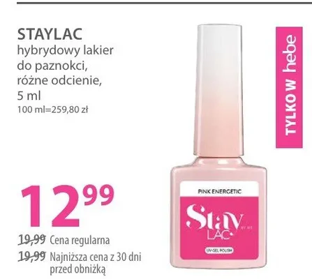 Lakier hybrydowy do paznokci, różne odcienie promocja w Hebe
