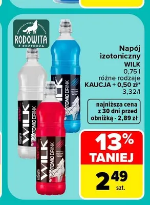 Napój izotoniczny Rodowita z Roztocza Wilk Grapefruit promocja w Carrefour Market