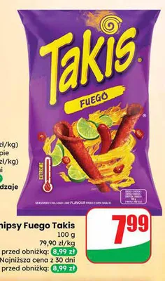 Chipsy Fuego Takis promocja w Dino