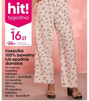 Spodnie damskie 80% wiskozy 15% lnu 5% bawełny promocja w Pepco