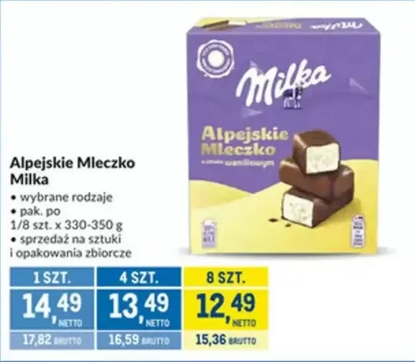 Czekolada Alpejskie Mleczko Milka promocja w Makro