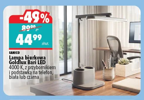 Lampa biurkowa Sanico Goldlux Bari LED promocja w Biedronka Home