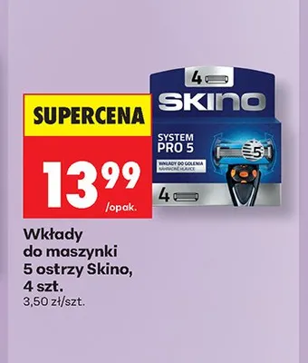 Wkłady do maszynki 5 ostrzy Skino 4-pak promocja w Biedronka