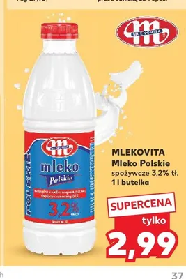 Mleko Polskie spożywcze 3,2% tł. promocja w Kaufland