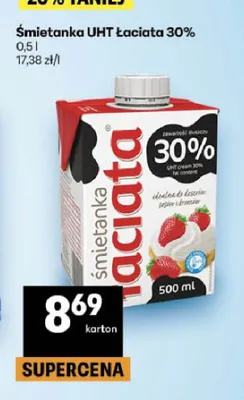 Śmietanka UHT Łaciata 30% promocja w Delikatesy Centrum