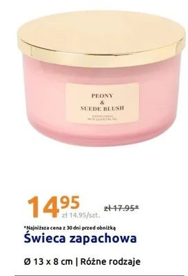 Świeca zapachowa Peony & Suede Blush promocja w Action