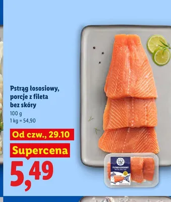 Pstrąg łososiowy porcje z fileta bez skóry promocja w Lidl